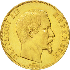 Moneda, Francia, Napoleon III, Napoléon III, 50 Francs, 1857, Paris, MBC, Oro