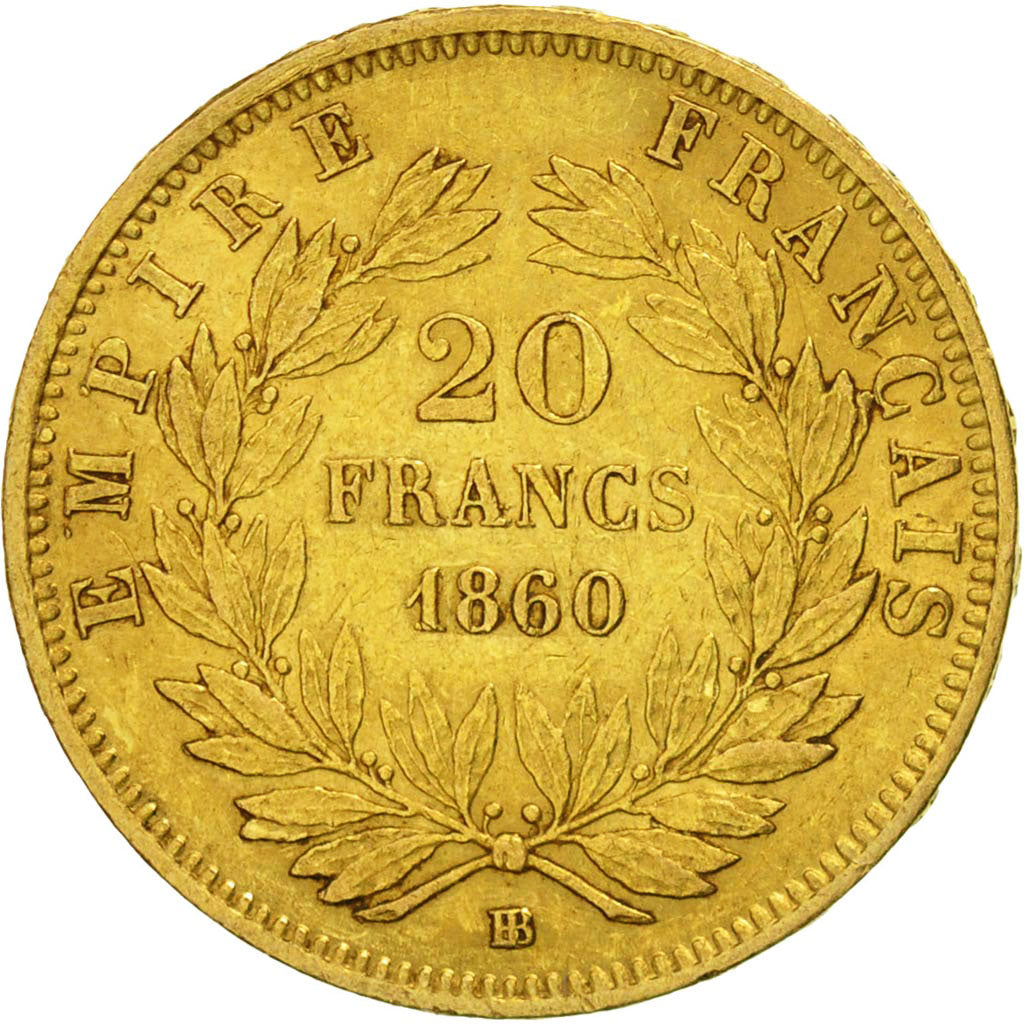 Coin, France, Napoleon III, Napoléon III, 20 Francs, 1860, Strasbourg