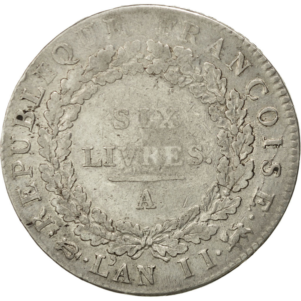 Coin, France, Écu de 6 livres françoise, 6 Livres, 1793, Paris, EF(40-45)