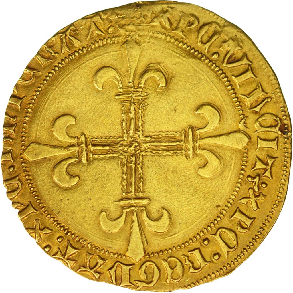 France, Louis XI, Ecu d'or au soleil, Angers, AU(50-53), Gold, Duplessy 544