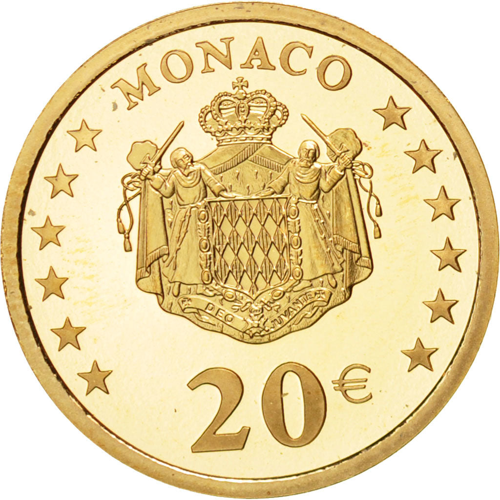 Monaco, 20 Euro, 2002, MS(65-70), Gold, Gadoury:MC 182