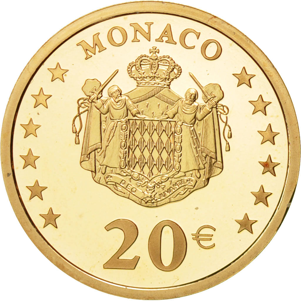 Monaco, 20 Euro, 2002, MS(65-70), Gold, Gadoury:MC 182