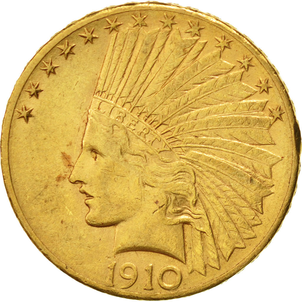 Moneta, Stati Uniti, Indian Head, $10, Eagle, 1910, U.S. Mint, Denver, SPL-