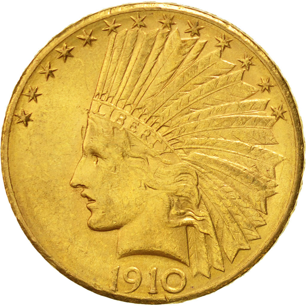 Moneta, Stati Uniti, Indian Head, $10, Eagle, 1910, U.S. Mint, Denver, SPL-