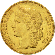 Suiza, 20 Francs, 1892, Bern, MBC+, Oro, KM:31.3