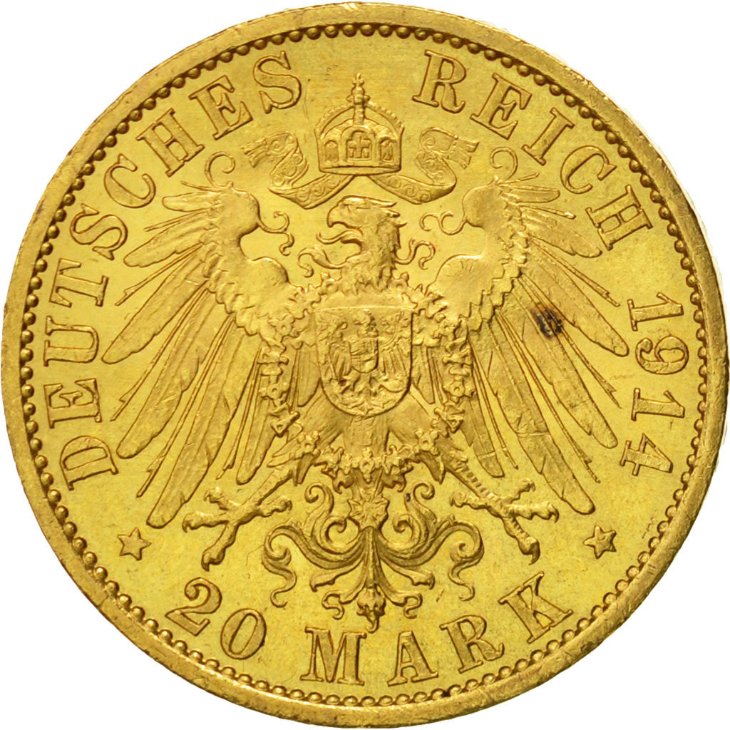 Monnaie, Etats allemands, PRUSSIA, Wilhelm II, 20 Mark, 1914, Berlin, SUP, Or
