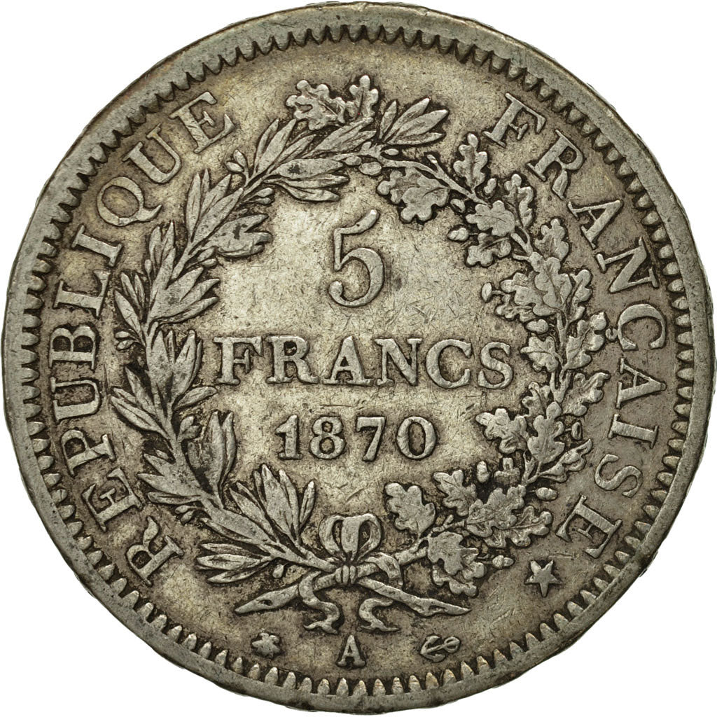 Coin, France, Hercule, 5 Francs, 1870, Paris, EF(40-45), Silver, KM:820.1