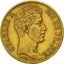 Moneda, Francia, Charles X, 40 Francs, 1830, Paris, MBC, Oro, KM:721.1