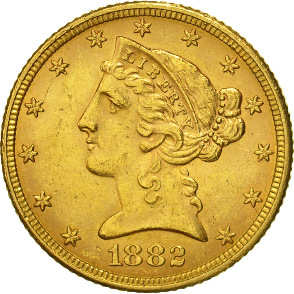 Monnaie, États-Unis, Coronet Head, $5, Half Eagle, 1882, U.S. Mint