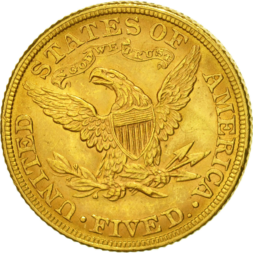 Coin, United States, Coronet Head, $5, Half Eagle, 1882, U.S. Mint