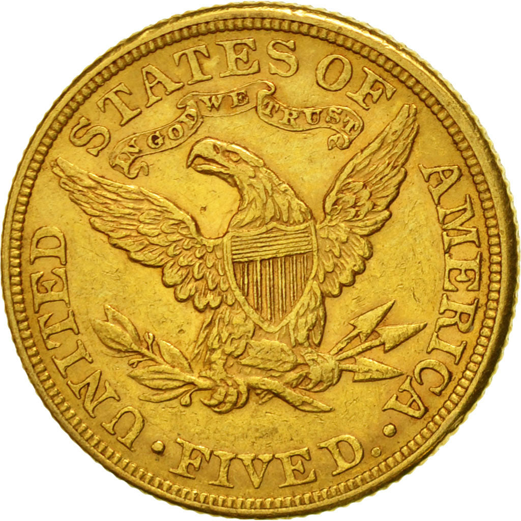 Monnaie, États-Unis, Coronet Head, $5, Half Eagle, 1881, U.S. Mint