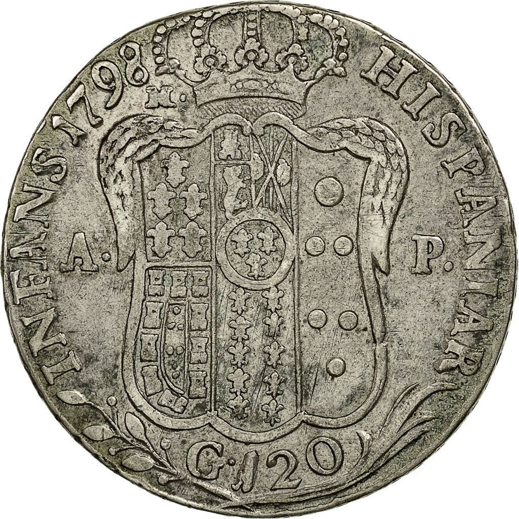 Coin, ITALIAN STATES, NAPLES, Ferdinando IV, 120 Grana, 1798, Naples, EF(40-45)