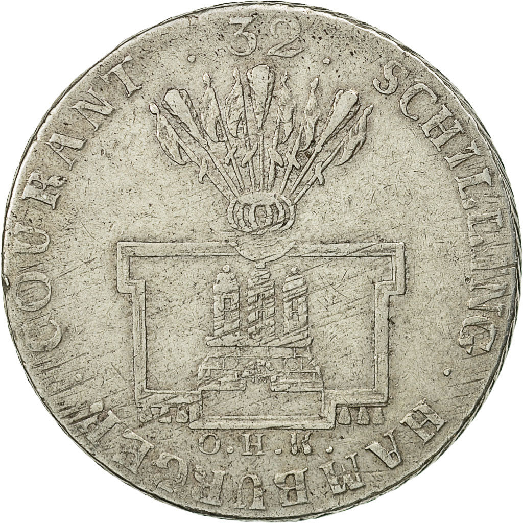 Coin, German States, HAMBURG, 32 Schilling, 2 Mark, 1789, Hamburg, EF(40-45)
