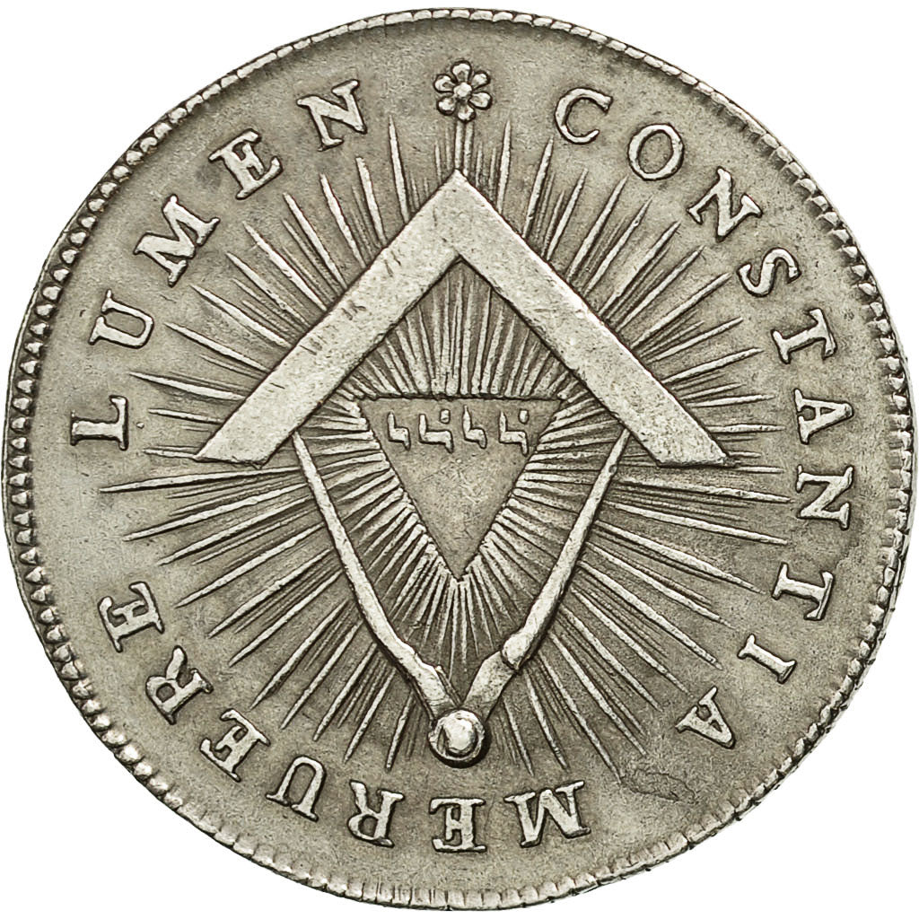 Francia, Token, Masonic, Loge De Valenciennes, Politics, Society, War, D.V.