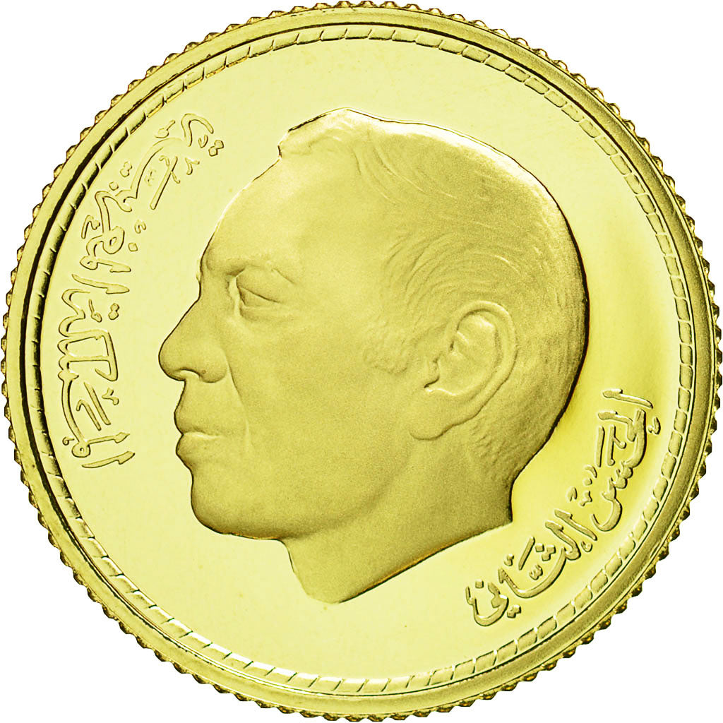 Marocco, al-Hassan II, 250 Dirhams, 1977, FDC, Oro, KM:66