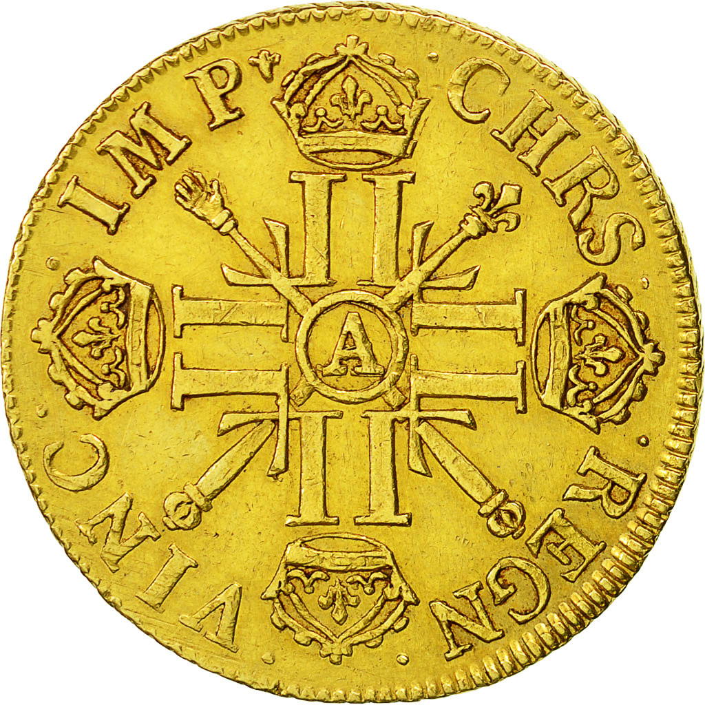 Coin, France, Louis XIV, Double louis d'or aux 8 L et aux insignes, 2 Louis