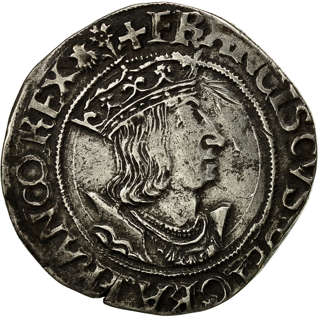 Münze, Frankreich, François Ier, François Ier, Teston, Dijon, SS, Silber