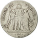 France, Union et Force, 5 Francs, 1801, Bordeaux, VF(20-25), Silver, KM:639.5