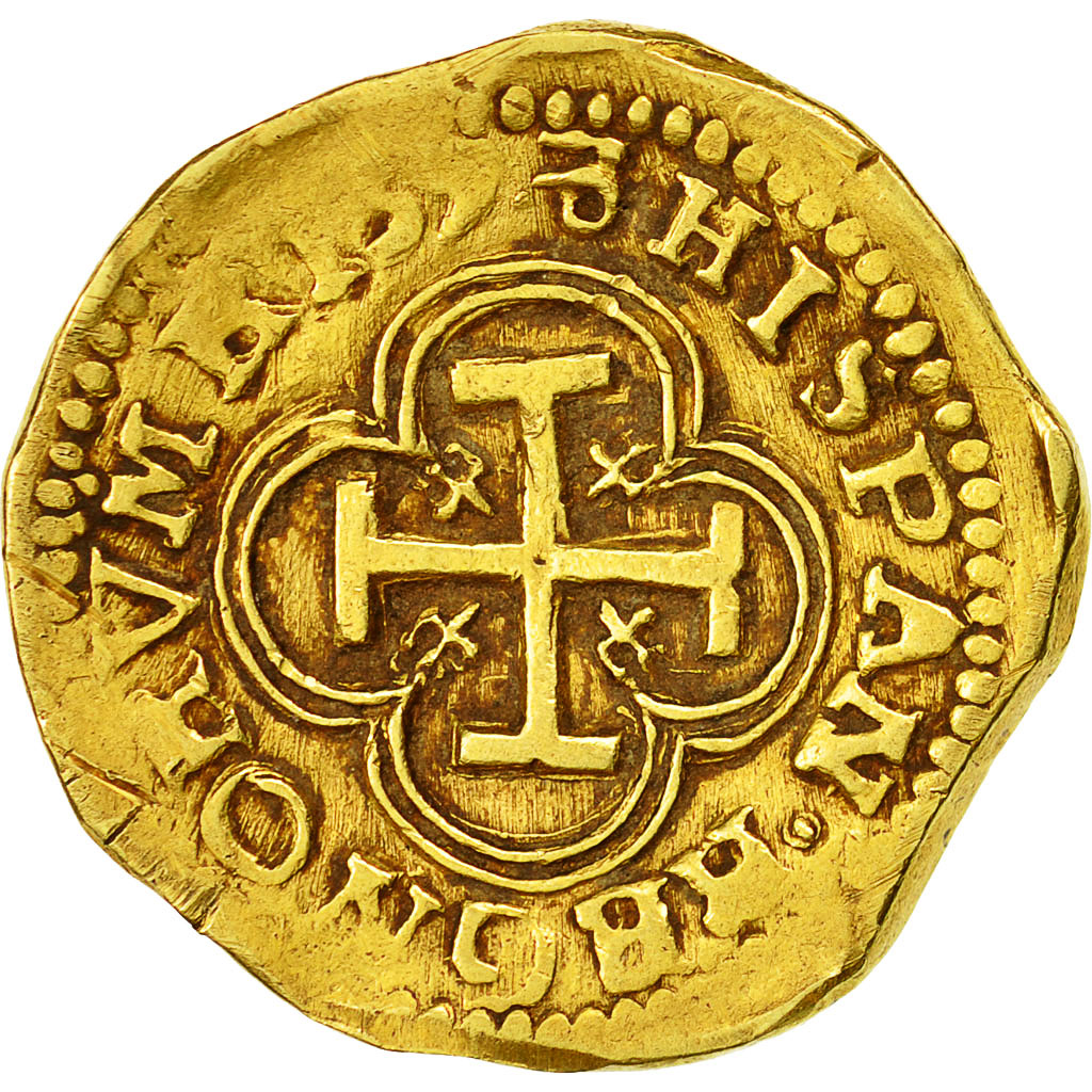 Spain, Philip II, 4 Escudos, 1593, Granada, EF(40-45), Gold