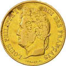 Moneda, Francia, Louis-Philippe, 40 Francs, 1834, Paris, BC+, Oro, KM:747.1