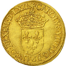 Francia, Charles IX, Ecu d'or, 1562, Rouen, MBC, Oro, Sombart:4904
