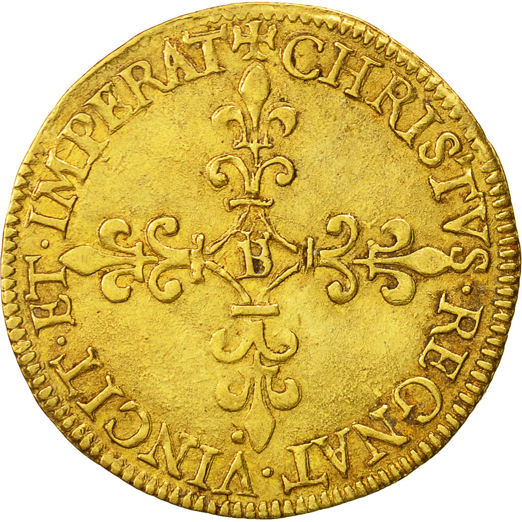 Francia, Charles IX, Ecu d'or, 1562, Rouen, MBC, Oro, Sombart:4904