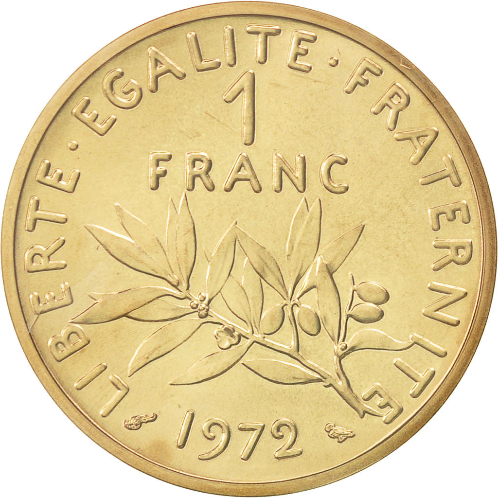 Coin, France, Franc, 1972, MS(65-70), Gold, KM:P454, Gadoury:104.P3