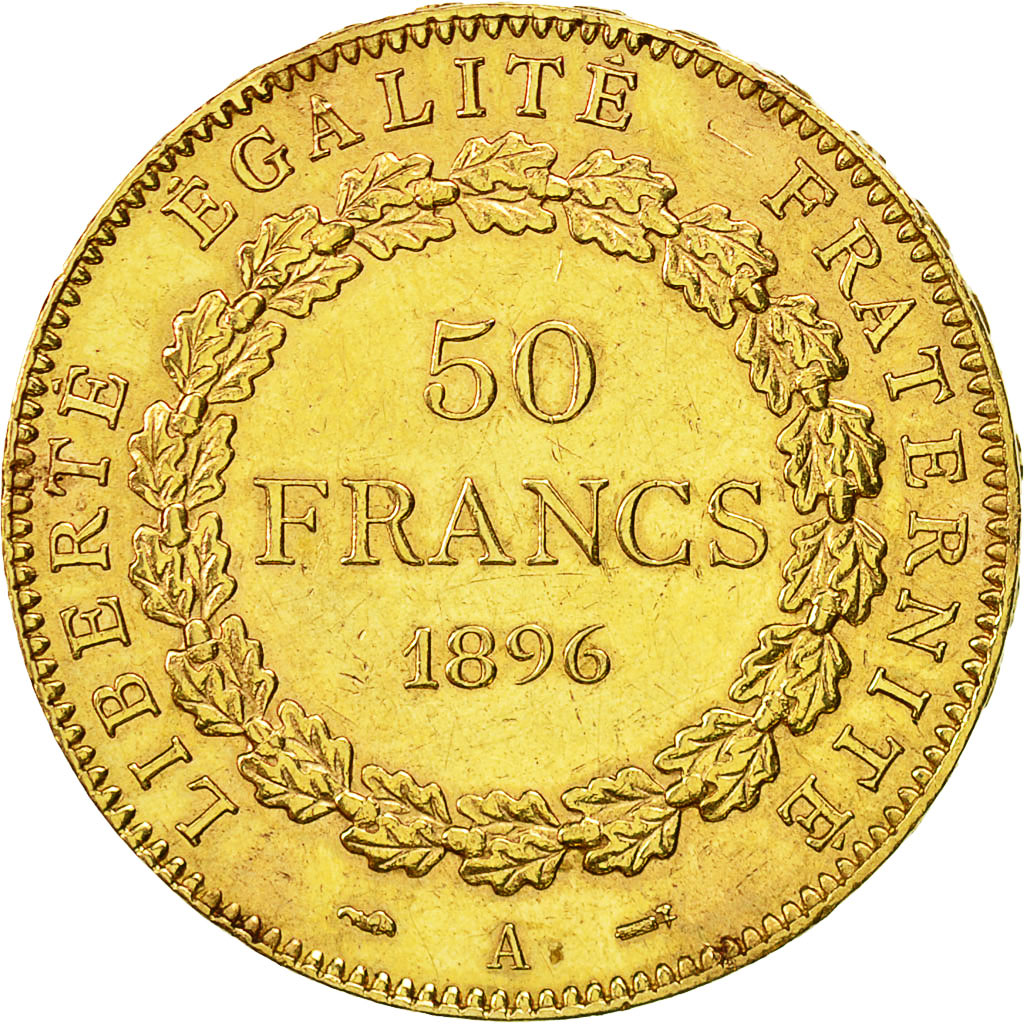 Moneta, Francia, Génie, 50 Francs, 1896, Paris, BB+, Oro, KM:831, Gadoury:1113
