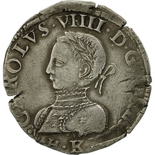 Coin, France, Charles IX, Charles IX, Teston, 1563, Bordeaux, VF(30-35), Silver
