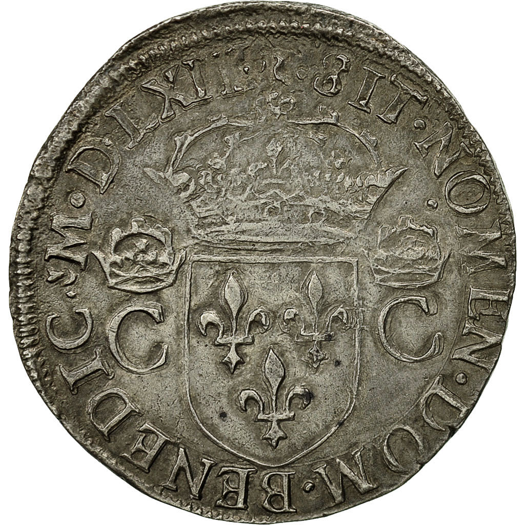 Moneda, Francia, Charles IX, Charles IX, Teston, 1562, Toulouse, MBC+, Plata