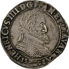 Moneda, Francia, Henri IV, Henri IV, Demi Franc, 1598, Toulouse, MBC, Plata