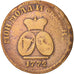 MOLDAVIA & WALLACHEA, 3 Dengi, PARA, 1772, Bronze, KM:2.1