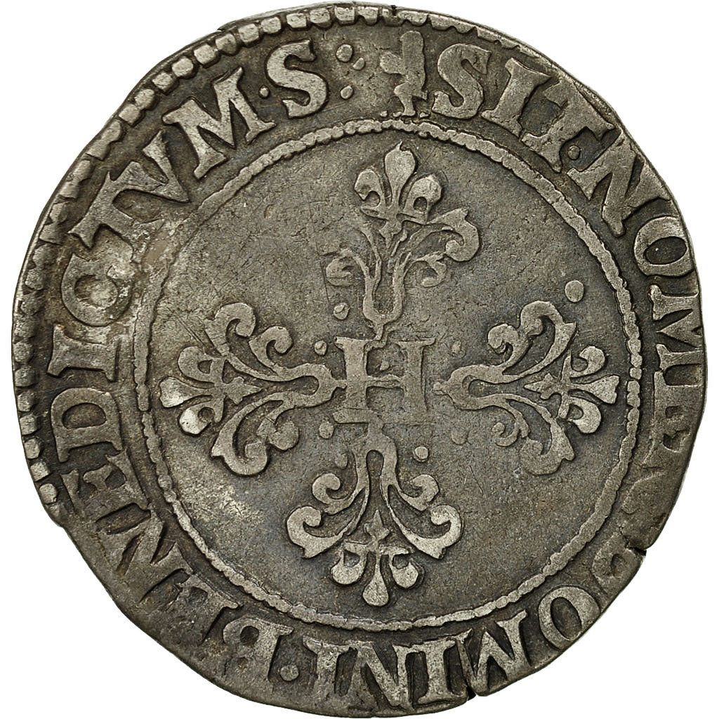 Munten, Frankrijk, Henri III, Henri III, Franc au Col Fraisé, 1586, Toulouse