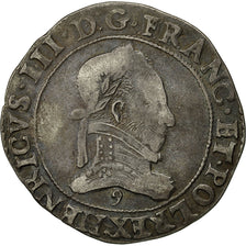 Coin, France, Henri III, Henri III, Franc au Col Plat, 1576, Rennes, EF(40-45)