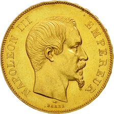 Moneta, Francia, Napoleon III, Napoléon III, 50 Francs, 1855, Paris, BB+, Oro