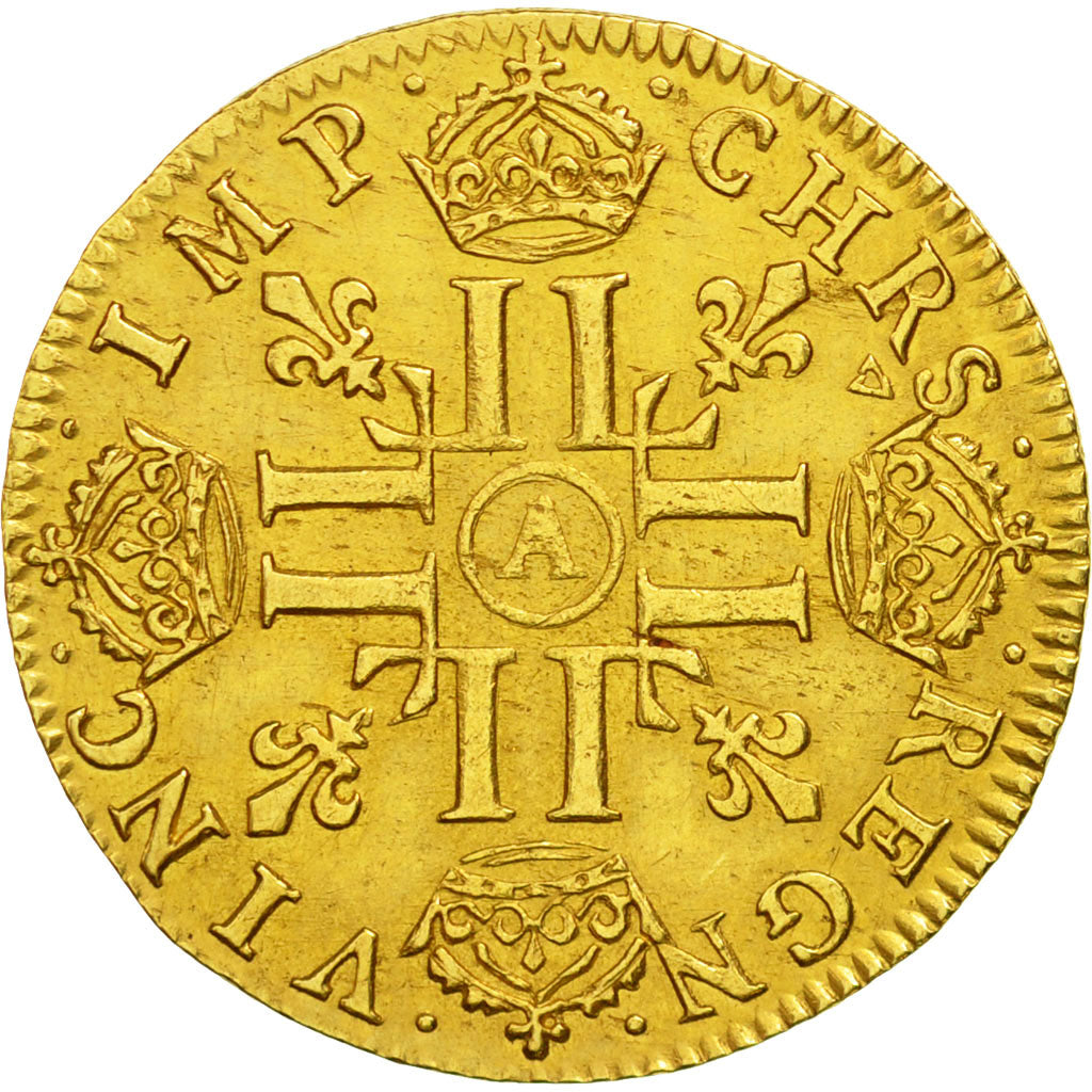 France, Louis XIV, Louis d'or à la mèche longue, 1651, Paris, TTB, Gadoury 245