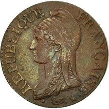 Munten, Frankrijk, Dupré, Decime, 1795, Paris, ZF+, Bronze, KM:636.1