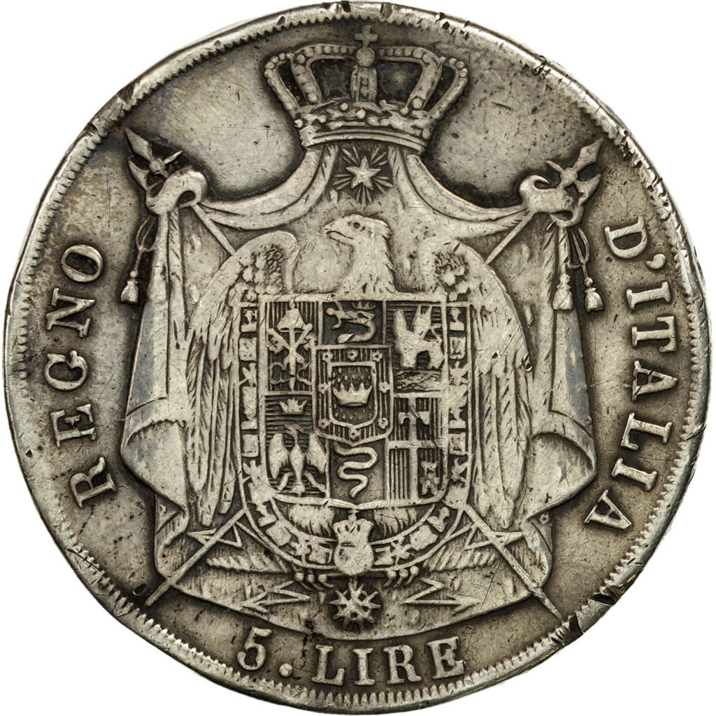 Monnaie, États italiens, KINGDOM OF NAPOLEON, Napoleon I, 5 Lire, 1812, Venice
