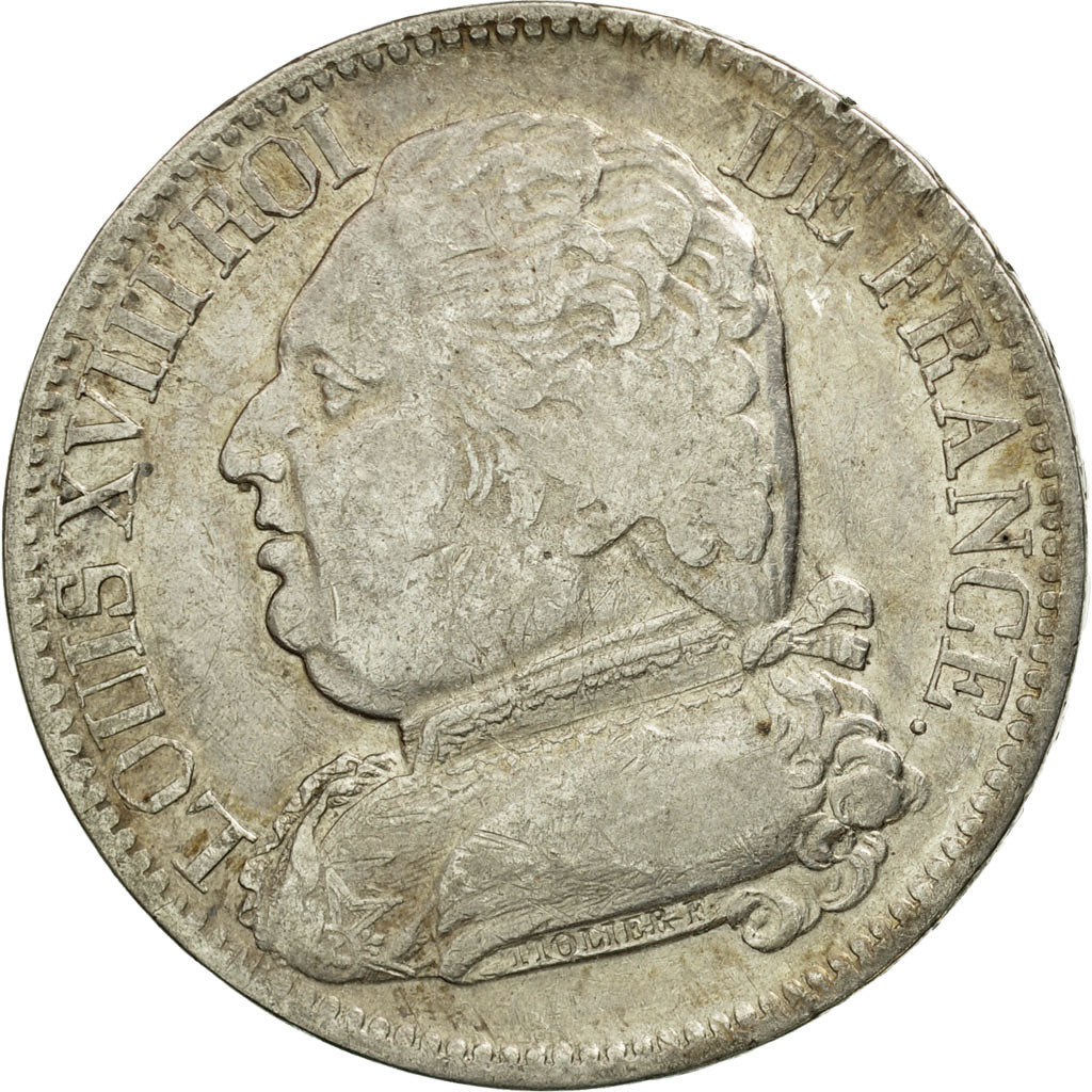 France, Louis XVIII, 5 Francs, 1815, Limoges, VF(30-35), Silver, KM 702.6