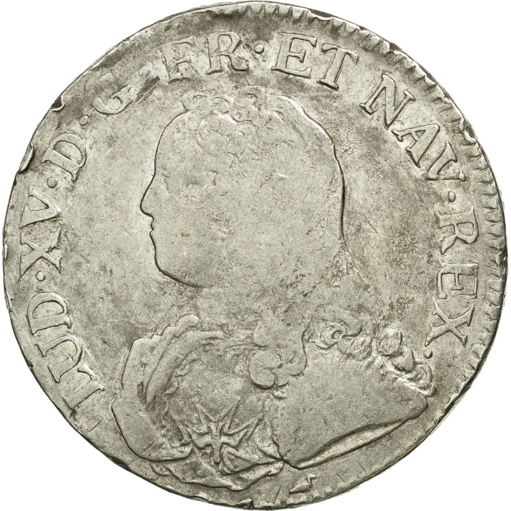 Moneta, Francia, Louis XV, Écu aux branches d'olivier, Ecu, 1727, Bourges, MB