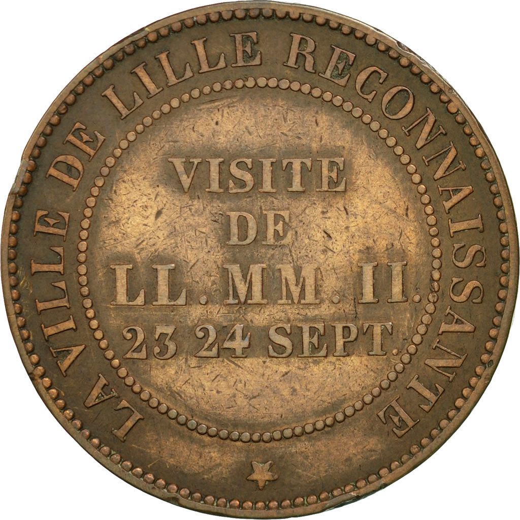 Münze, Frankreich, 10 Centimes, 1853, Lille, SS, Bronze, KM:M24, Gadoury:249c
