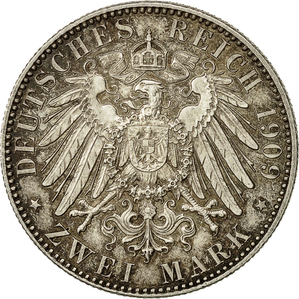 Coin, German States, SAXONY-ALBERTINE, Friedrich August III, 2 Mark, 1909