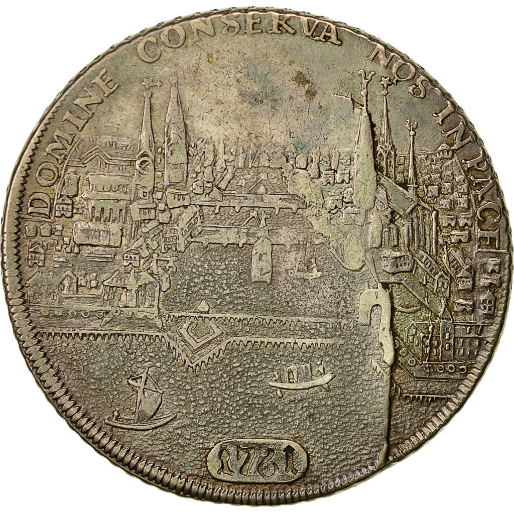 Moneda, CANTONES SUIZOS, ZURICH, Thaler, 1761, Zürich, MBC, Plata, KM:143.4