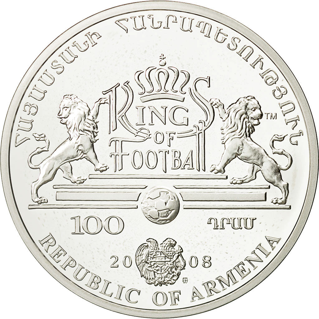 Coin, Armenia, 100 Dram, 2008, MS(65-70), Silver, KM:184