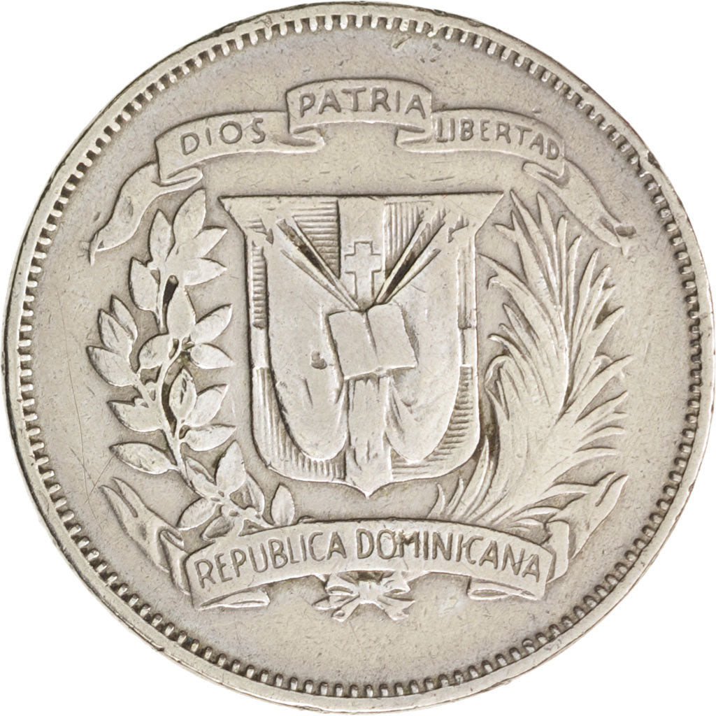 Repubblica domenicana, 25 Centavos, 1967, MB, Rame-nichel, KM:20a.1