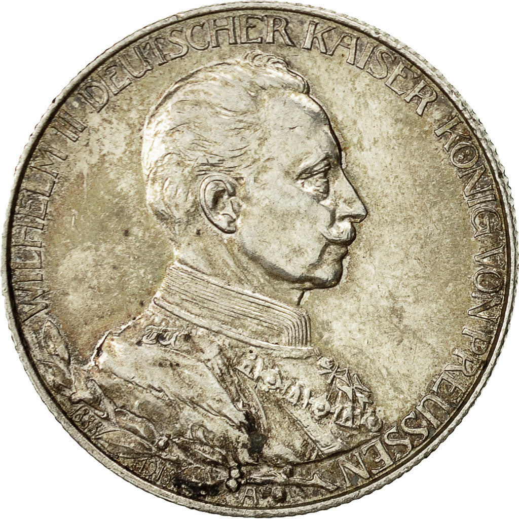 Stati tedeschi, PRUSSIA, Wilhelm II, 2 Mark, 1913, Berlin, SPL-, Argento, KM:533