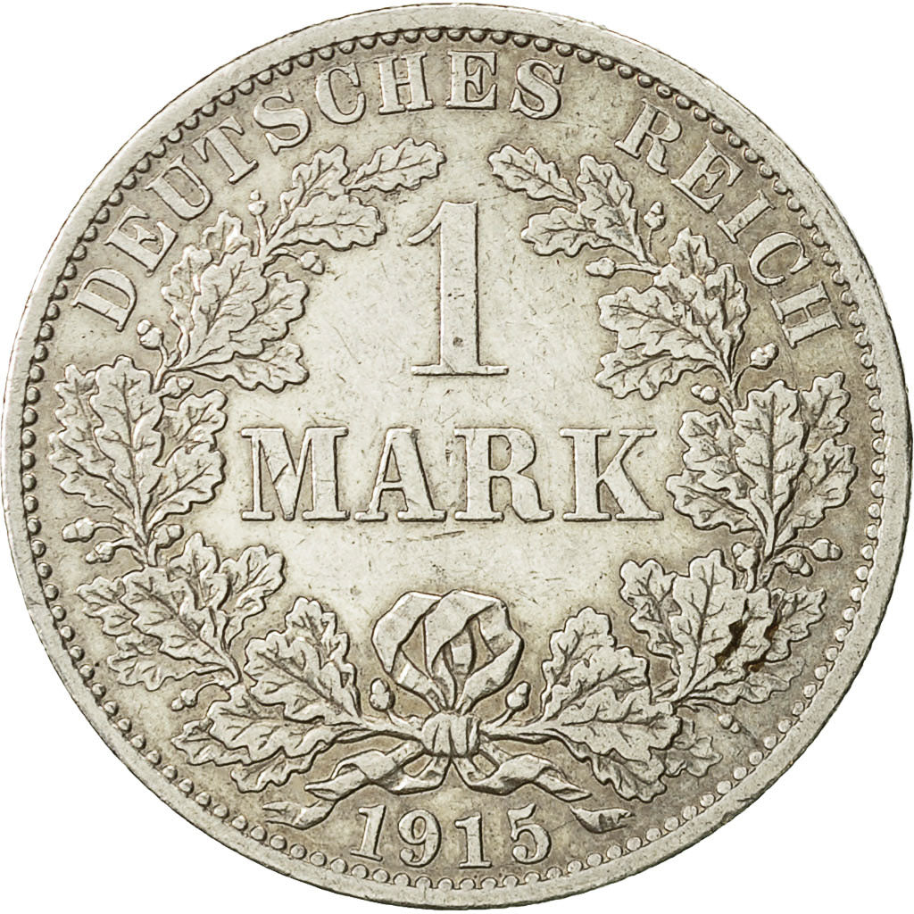 GERMANY - EMPIRE, Wilhelm II, Mark, 1915, Berlin, EF(40-45), Silver, KM:14