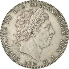 Coin, Great Britain, George III, Crown, 1819, London, AU(50-53), Silver, KM:675