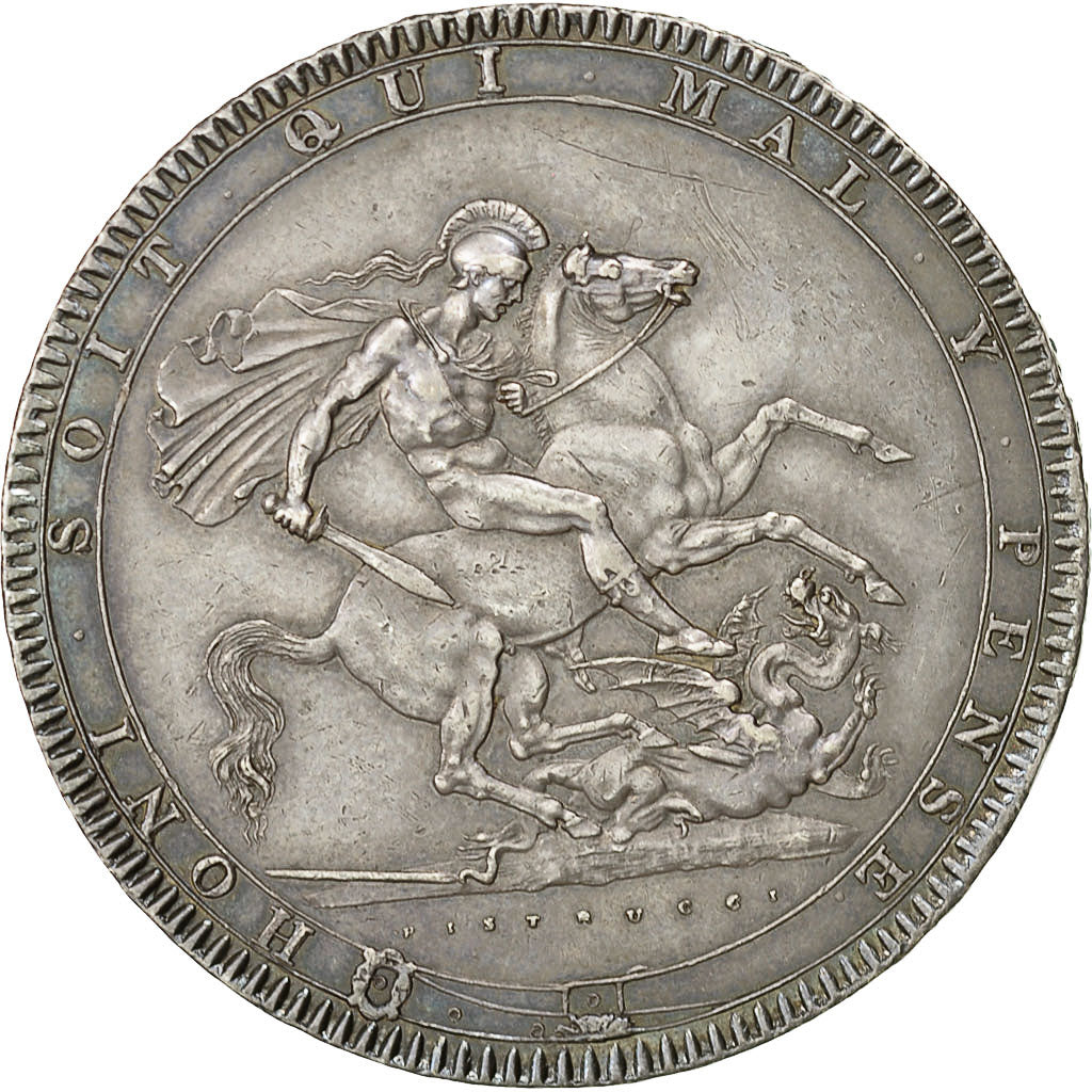 Coin, Great Britain, George III, Crown, 1819, London, AU(50-53), Silver, KM:675