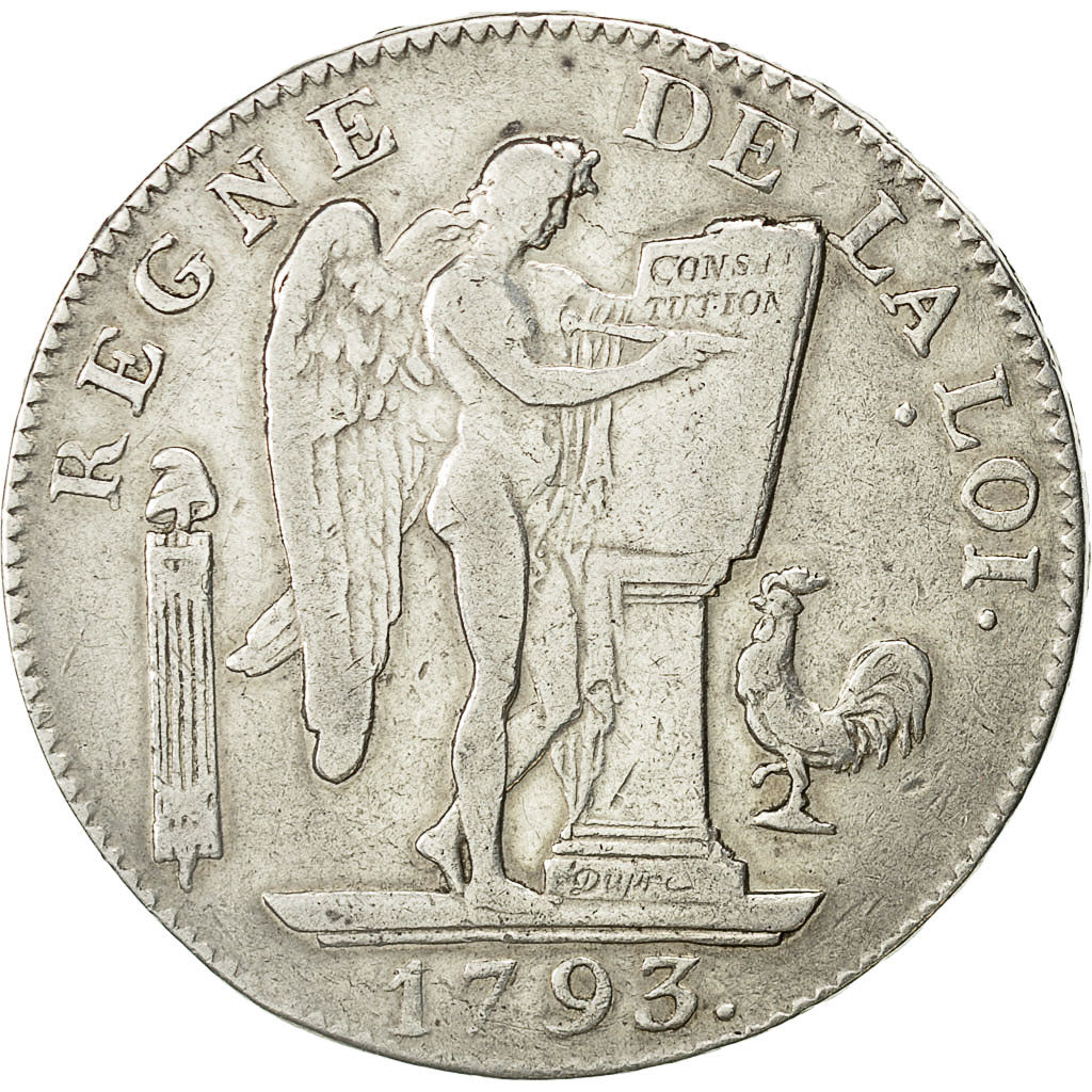 Moneta, Francia, Écu de 6 livres françoise, 6 Livres, 1793, Paris, MB+